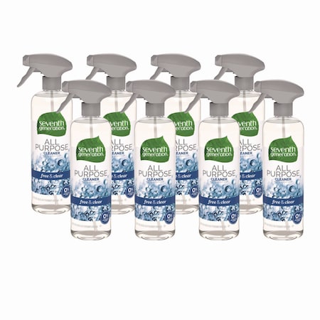 Seventh Generation Cleaners & Detergents, Trigger Bottle, 23 oz, Unscented, 8 PK 44713CT